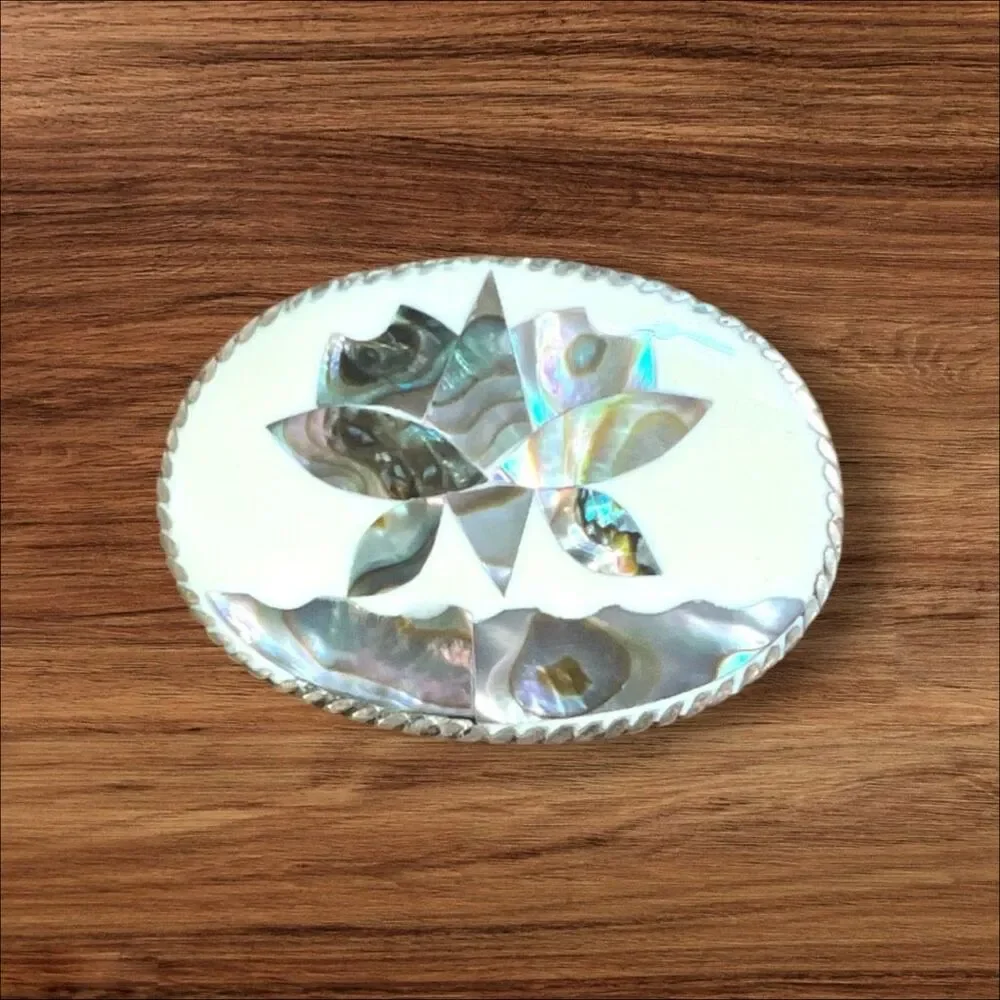 Vintage Alpaca Mexico Abalone Mother of Pearl Bird Brooch Pendant 1.5 Inch